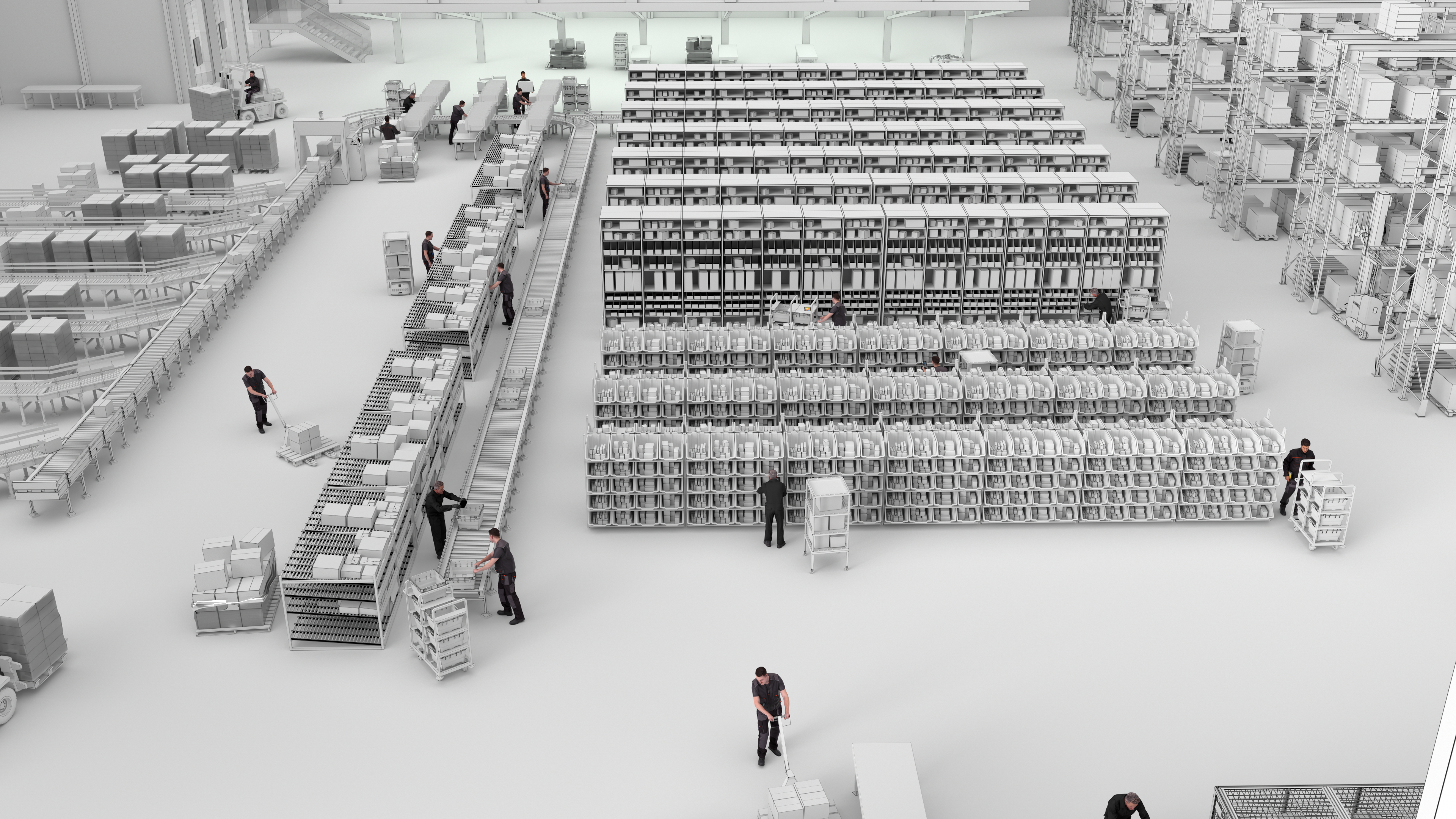 warehouse graphic in black and white